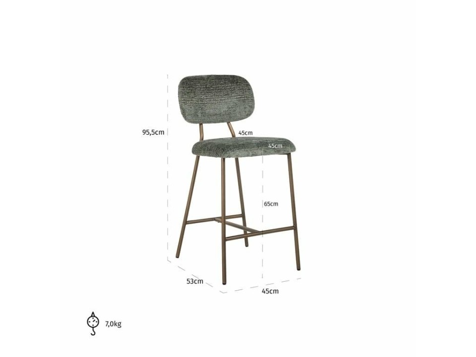 RICHMOND krzesło barowe XENIA 65 cm zielone - Richmond Interiors